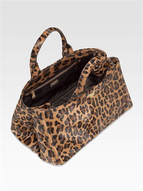 prada leopard tote bag